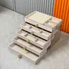 Caja de almacenamiento de joyas de terciopelo de cinco capas transfronteriza, caja de joyería acrílica para pendientes, anillos, collares y accesorios antioxidación