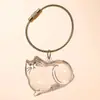 Pingente Transparente para Armazenamento de Pelo de Gato Chaveiro Coletor de Pelo de Pet Pequeno Ornamento de Gato British Shorthair Tigrado