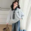 Roupas para Meninas 2026 Primavera/Outono Novo Estilo Versão Coreana POLO com Gola Reversível e Gravata Conjunto de Duas Peças Tendência