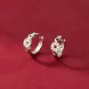 Clip de Oreja de Moneda de Cobre Incrustado con Diamantes Estilo Ins Minimalista Exquisito de Plata de Ley S925 Nalan Personalidad Mejoradora M07070