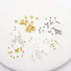 Contas Redondas Conservadoras de Cor Contas de Ouro 18K Contas Espaçadoras Banhadas a Ouro Banhadas a Ouro Real Superfície Lisa Furo Reto Pequenas Contas de Ouro Acessórios para Joias DIY Contas Atacado