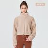Procesamiento y Personalización de Sudaderas de Terciopelo de Cordero de Otoño e Invierno, Chaquetas de Polar, Cuello Alto para Mujer, Deportivas Holgadas, Gruesas y Cálidas Terciopelo Ollie