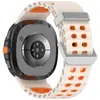 Adequado para Samsung Galaxy Watch8/8Classic Pulseira de Silicone Marinha Fivela Prateada Pulseira de Pulso Bicolor Respirável