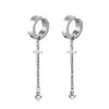 Pendientes de Acero de Titanio Clip para Oreja para Hombres Agujeros en las Orejas sin Perforación Pendientes Largos de Moda para Mujer Cadena con Borla Hip-hop Street para Hombres en stock