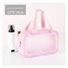 Bolsa de Cosméticos Transparente Fosca de Grande Capacidade Coreana, Necessaire de Viagem à Prova d'Água, Bolsa de Cosméticos Satchel