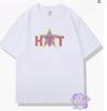 Camiseta feminina estampada estilo europeu casual manga curta