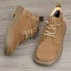 Zapatos de Cuero Ligeros con Cordones de Piel de Primera Capa para Hombre, Zapatos Casuales para Exteriores, Zapatos de Cuero de Moda con Suela Blanda para Hombre
