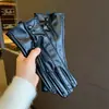 Guantes Cálidos de Cuero con Cremallera Estilo Tweed para Mujer en Invierno con Forro de Polar y Engrosados, Guantes de Ciclismo a Prueba de Viento y Frío con Pantalla Táctil