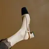 Sandalias Baotou Estilo Chanel para Mujer 2025 Nuevo Verano Versátiles Francesas de Tacón Medio Caladas Zapatos de Mujer Tacón Grueso Combinación de Colores Zapatos de Una Sola Capa