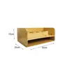 Portalápices de Madera Escritorio Papelería Cuadrado Bambú Portalápices Almacenamiento Suministros de Oficina Acabado Caja de Madera Soporte Almacenamiento Brochas de Maquillaje