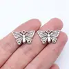 22x 13mm 1.3g prata antiga DIY acessórios para colar pulseira pingente de animal voador borboleta