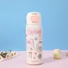 Nueva Taza Termo de Acero Inoxidable 304 de Alto Valor Asa Linda Taza de Agua Portátil Taza con Doble Popote para Beber de Dibujos Animados para Estudiante