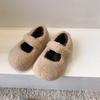 Sapatos Infantis Estilo Coreano, Sapatos de Inverno Infantis Peludos, Sapatos de Algodão para Meninas, Sapatos de Algodão para Meninas Pequenas com Forro de Fleece, Sapatos de Bebê, Sapatos Quentes