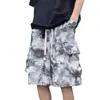 Shorts de Botón Tie-Dye Verano Diseño Americano Atractivos Shorts Casuales de Calle para Baloncesto para Hombres