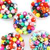 Contas redondas coloridas de acrílico material para miçangas artesanais DIY pulseira colar pingente joias de cor caseira contas soltas