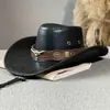 Hebilla de Remache para Cinturón de Piel de Vaca Sombrero Jazz para Hombres y Mujeres Primavera, Verano y Otoño Viajes al Aire Libre Sombrero para el Sol Ala Ancha Sombrero de Vaquero Occidental de Xizang