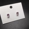 Aretes Simples de Cuatro Garras Ovalados Imitación Tesoro Azul Colorido Amatista Turmalina Roja Aretes Esmeralda Rosa Unisex