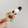 Cor Café com Leite Flor Bico de Pato Presilha Grande para a Parte de Trás da Cabeça Presilha de Cabelo para Mulheres Nova Outono e Inverno Pelúcia Presilha Única
