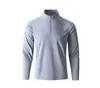 Alternativa acessível para roupas de exterior, nova camiseta esportiva de manga longa leve e respirável com gola alta e zíper parcial de secagem rápida, camada base refrescante para atividades ao ar livre para homens