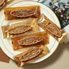 Bolsa de embalaje para barco de arroz glutinoso dorado, caja de galletas de caramelo y almendra, caja de embalaje para galletas, carcasa de galleta sellada a máquina para pastelería de turrón