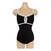 Directo de fábrica: Traje de baño de una pieza tipo triángulo para mujer coreano, diseño simple, disimula el abdomen, adelgazante, para bustos pequeños, venta al por mayor, adecuado para aguas termales, traje de baño transfronterizo