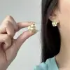 Brincos de Clipe Exquisitos, Suaves, Doces, com Flor de Olho de Gato Cravejada de Diamantes, Estilo Francês, Nicho de Luxo Leve, de Alta Qualidade, Elegantes e Versáteis