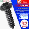 Cabeça redonda preta de aço inoxidável 304 com cabeça de disco de parafuso auto-roscante com parafuso de méson M2 / M3 / M4 / M5