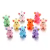 Pendente de Urso Colorido de Resina Fofo de Desenho Animado Acessórios DIY Pulseira Chaveiro Pingente Decorativo W362