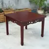Conjunto de Mesa Quadrada Elevada e Alargada para Uso Doméstico em Madeira Maciça com Oito Imortais Chineses e Conjunto de Cadeiras Imitação Antiga das Dinastias Ming e Qing