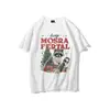 Camiseta de Verano para Hombre Tallas Grandes de Comercio Exterior Casual Holgada Cuello Redondo Top con Estampado Navideño Único Camisa de Manga Corta para Hombre Venta al por Mayor