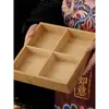 Fogonero de Madera Maciza Caja de Almacenamiento de Frutos Secos y Snacks de Nueve Rejillas Rejilla Dividida para Snacks Plato para Fondue Caliente y Barbacoa Plato de Bambú para Frutas