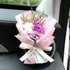Decoração de Saída de Ar de Carro Flor de Sabão Rosa Eterna Pequeno Buquê Presente para Namorada Decoração de Interior de Carro Pequenos Enfeites