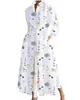 Vestido Cruzado Europeo y Americano 2026 Estilo Nuevo Casual de Oficina Moda Cuello Polo Manga Larga con Cintura Elástica y Dobladillo Amplio