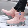 Fabricante de Botas de Nieve para Niños Venta al por Mayor Botas de Nieve para Niñas Transfronterizas Zapatos de Invierno Botas Cálidas de Invierno Comercio Exterior Botas de Algodón Antideslizantes para Niños