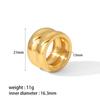 Anillo brillante de fundición de acero de titanio transfronterizo europeo y americano, anillo geométrico de doble capa de acero inoxidable galvanizado en oro de 18 quilates, venta al por mayor