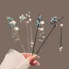 Pasador de Pelo con Borla Estilo Antiguo Exquisito Nuevo Estilo Chino Pasador de Pelo con Flor Accesorio para Mujer Adorno de Pasador Accesorio para Recogido Colgante de Perla
