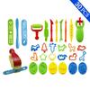 Traje DIY transfronterizo de 20 piezas para niños, arcilla de colores creativa, moldes de animales de colores, rodillo, rodillo, traje de 24 tipos de herramientas