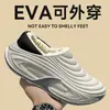 Zapatos impermeables de EVA y pantuflas de algodón para hombre, de suela gruesa, antideslizantes, adecuados para usar al aire libre en otoño e invierno, y también disponibles como juego para parejas, con forro de felpa añadido para mayor calidez