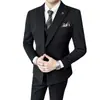 Traje de Lana Otoño e Invierno para Hombre de Doble Botonadura Traje Grueso Ni Zi Ajustado Estilo Británico Formal