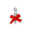Piercing de Umbigo Europeu e Americano Colorido em Aço com Design de Cauda de Peixe, Bolinha de Lama, Laço com Zircônia Rosa