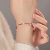 Pulsera de Perlas para Mujer con Luz Fuerte, Casi Redonda, Pulsera de Perlas de Agua Dulce Real Zhuzhi, Lujo Ligero y de Gama Alta Pulsera de Zirconita Morada