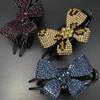 Presilha de Pressão com Laço de Strass e Estampa de Leopardo na Parte de Trás da Cabeça, Presilha Grande tipo Bico de Pato para Cabelo, Série Versátil para Roupas de Trabalho da Moda Venda Direta da Fábrica