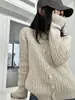 Cárdigan de Punto Trenzado de un Solo Botón con Diseño Retro Estilo Coreano para Mujer Otoño/Invierno Suave Agradable a la Piel Cuello Redondo Abrigo Suéter Corto