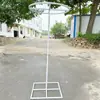 Adereços de Arte em Ferro para Casamento Cortina de Linha Cruzada Anel Redondo Suporte Telescópico Coroa de Pérolas de Arte em Ferro Decoração de Guia de Estrada