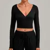 Xale Cardigan Cor Areia Outono Manga Longa Peça Única com Amarração Roupa de Yoga Cobertura para Uso Externo Roupa Esportiva Fitness 6819