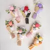 Caja de Regalo con Ramo Pequeño de Tulipanes Terminada para Regalo de Estudiantes de Primaria Puesto de Flores Tejidas de Tulipán Flor Artificial al por Mayor
