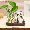 Decoração de Casa Estilo Chinês Panda Rabanete Verde Vaso Hidropônico Arranjo de Flores Vidraria Decoração de Mesa Vaso de Planta Presente