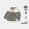 Suéter de Punto Rayado de Oso para Niños, Algodón Puro Clase A, Suéter de Otoño e Invierno para Niños y Niñas, Top Suave y Agradable para la Piel de Manga Larga