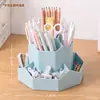 Porta lápices creativo de nueve compartimentos recién actualizado, gran capacidad, contenedor de lápices giratorio, caja de almacenamiento para escritorio de oficina, porta lápices, lujo ligero y de alta gama