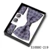 Corbata de moño Estilo Nuevo, Pañuelo Cuadrado, Gemelos Caja de Regalo Set de 3 Piezas, Accesorios de Camisa de Moda para Hombre, Hebilla de Corbata de Moño Multicolor